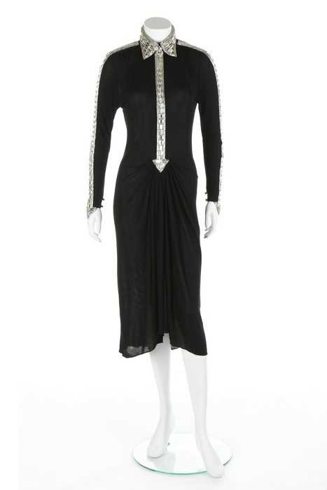 Lot 154 - A Chloé black jersey evening dress, 1983,...