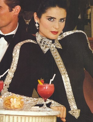 Lot 154 - A Chloé black jersey evening dress, 1983,...