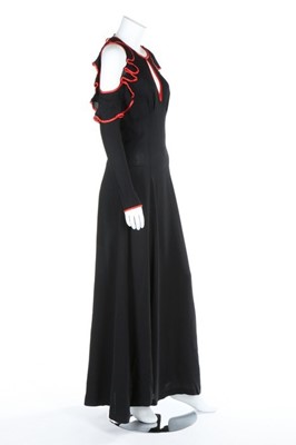 Lot 164 - An Ossie Clark black moss crepe 'Judy' dress,...