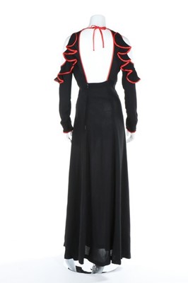 Lot 164 - An Ossie Clark black moss crepe 'Judy' dress,...