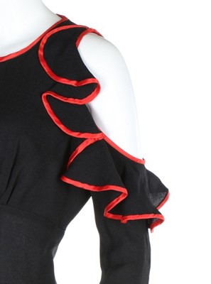 Lot 164 - An Ossie Clark black moss crepe 'Judy' dress,...
