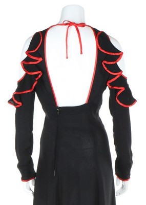 Lot 164 - An Ossie Clark black moss crepe 'Judy' dress,...