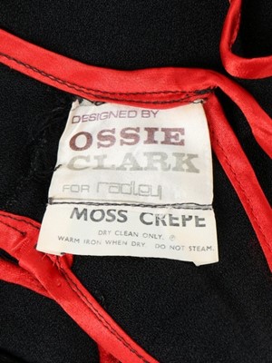 Lot 164 - An Ossie Clark black moss crepe 'Judy' dress,...