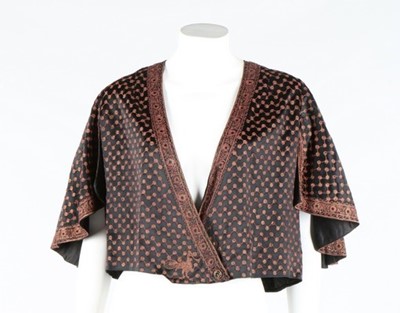 Lot 66 - A Vitaldi Babani embroidered black satin...
