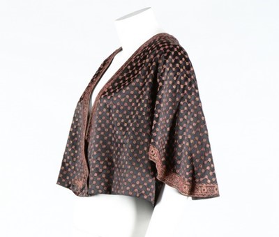 Lot 66 - A Vitaldi Babani embroidered black satin...