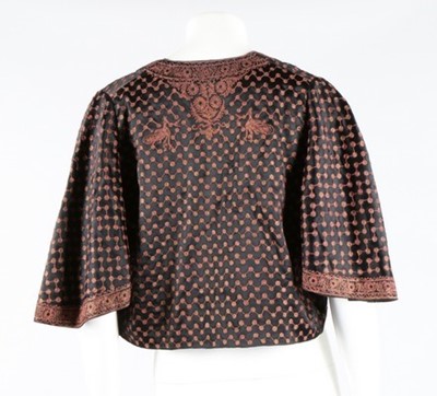 Lot 66 - A Vitaldi Babani embroidered black satin...