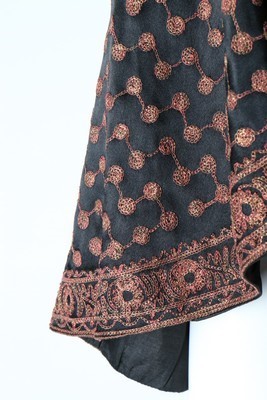 Lot 66 - A Vitaldi Babani embroidered black satin...