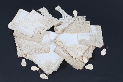 Lot 389 - A group of lace edged handkerchiefs circa 1910,...