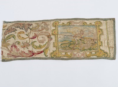 Lot 189 - An interesting group of embroideries, brocade...