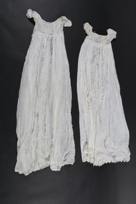 Lot 399 - Two Ayreshire work christening robes and a...