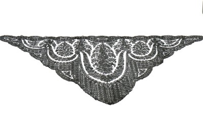Lot 406 - A black Chantilly bobbin lace stole, together...