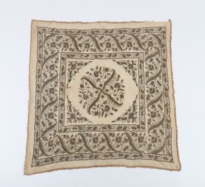 Lot 445 - An embroidered muslin panel, Ottoman, late...