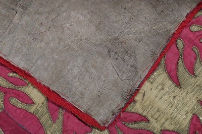 Lot 446 - A panel of crimson damask and cloth of gold...