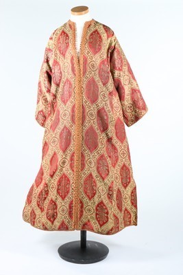 Lot 451 - A brocaded kaftan, Moroccan mid 20th century,...