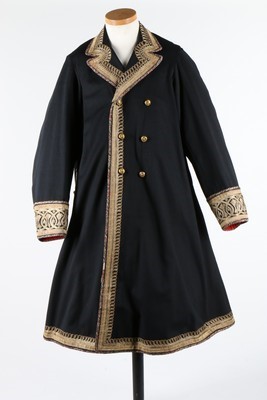 Lot 459 - A black wool livery frock coat, probably Qajar...