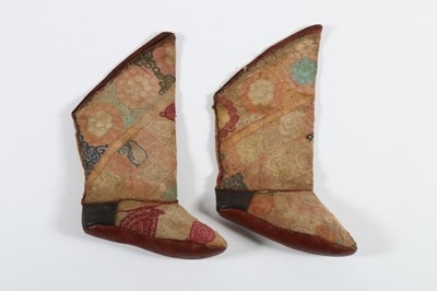 Lot 471 - A pair of embroidered boots, Central Asian,...