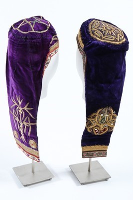 Lot 463 - Women's haircovers, (Kultapushak), Bukharan,...